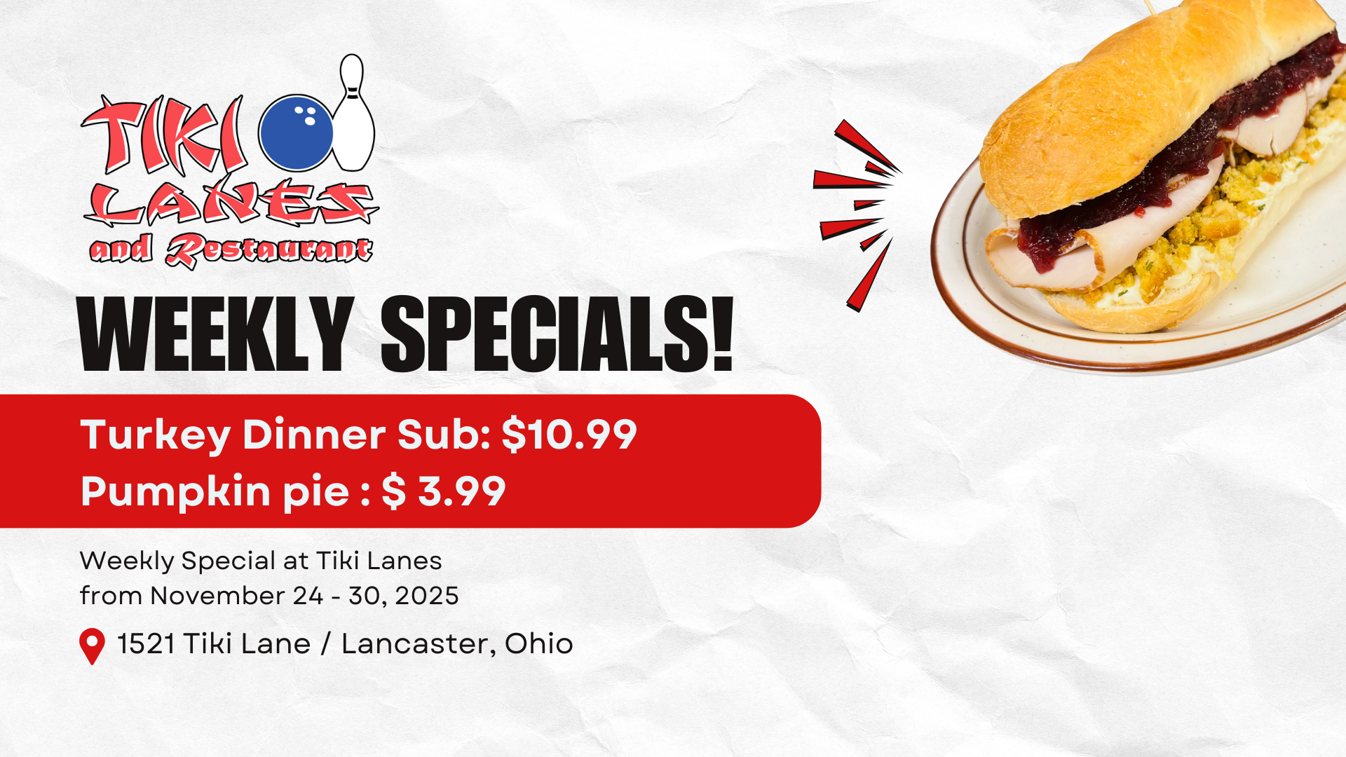 weekly specials at restaurant weekly specials at restaurant