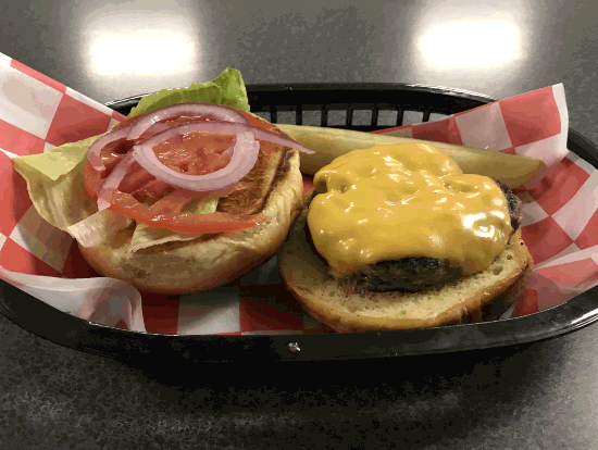 burger and fries