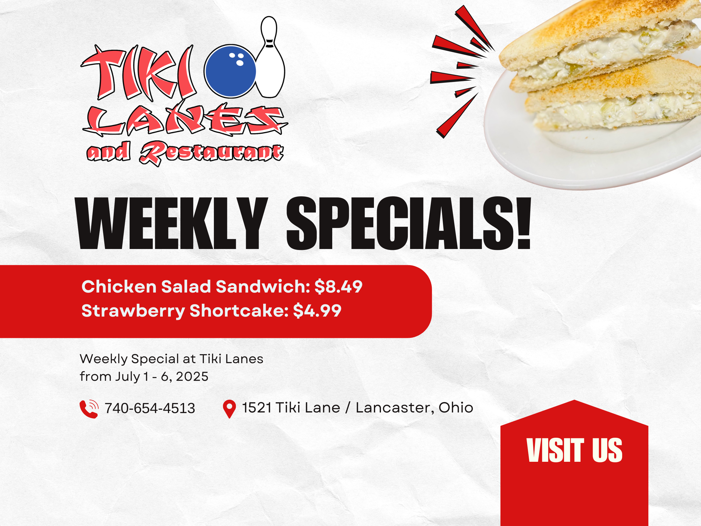weekly specials - Chicken Sslad Sandwich