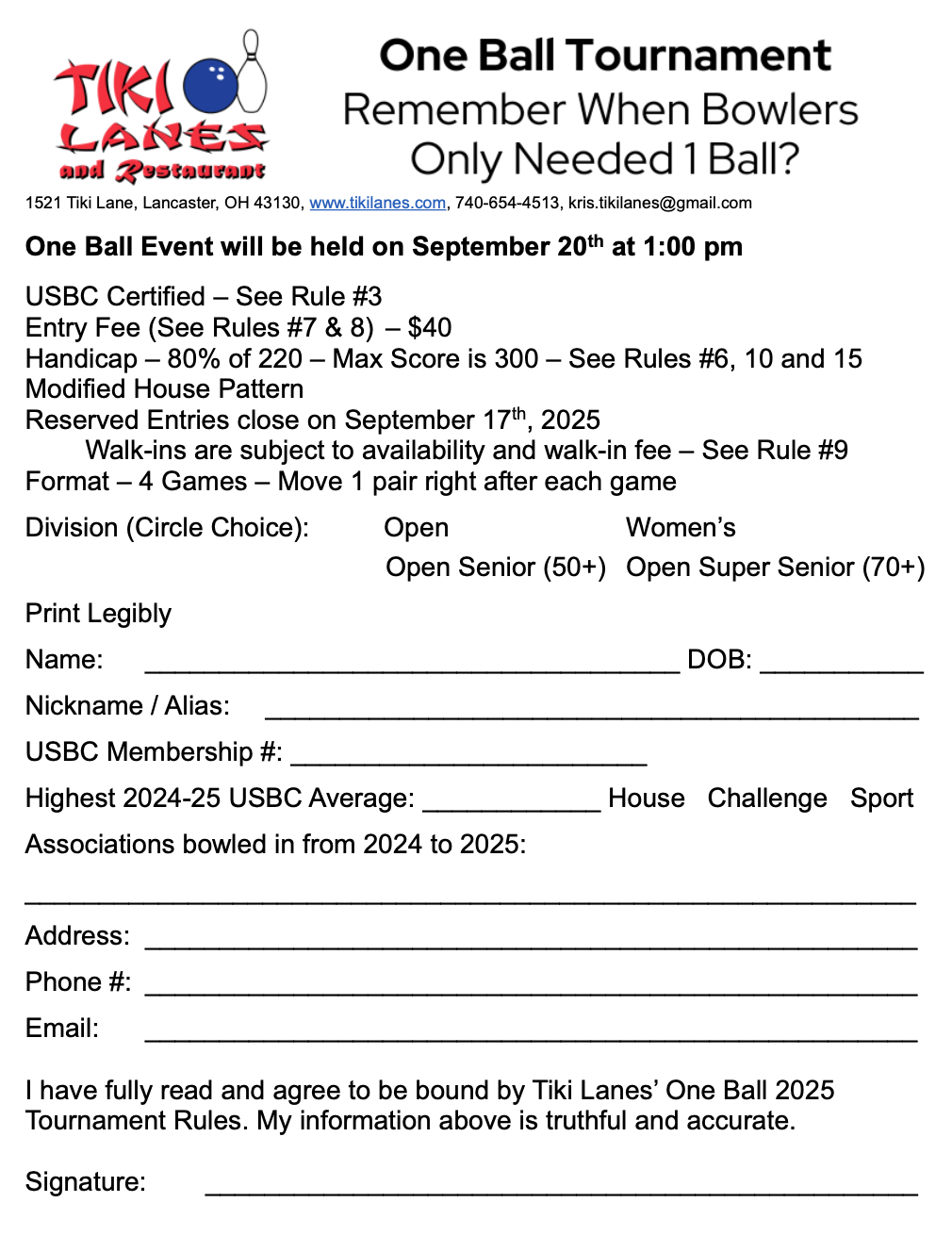 One Ball 2025 Tournament ad